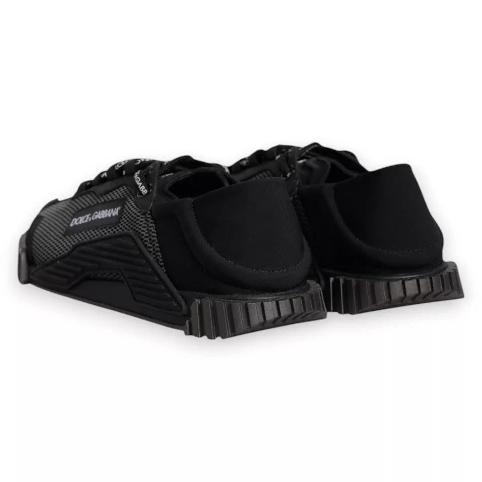 Dolce & Gabbana Schwarz Nylon NS1 Low Top Männer Turnschuhe Schuhe