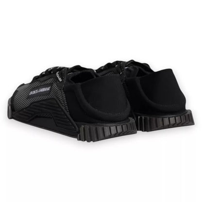 Dolce & Gabbana Schwarz Nylon NS1 Low Top Männer Turnschuhe Schuhe