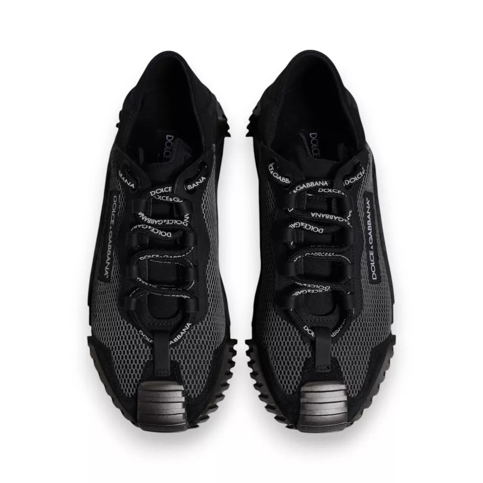 Dolce & Gabbana Schwarz Nylon NS1 Low Top Männer Turnschuhe Schuhe