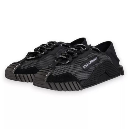 Dolce & Gabbana Schwarz Nylon NS1 Low Top Männer Turnschuhe Schuhe