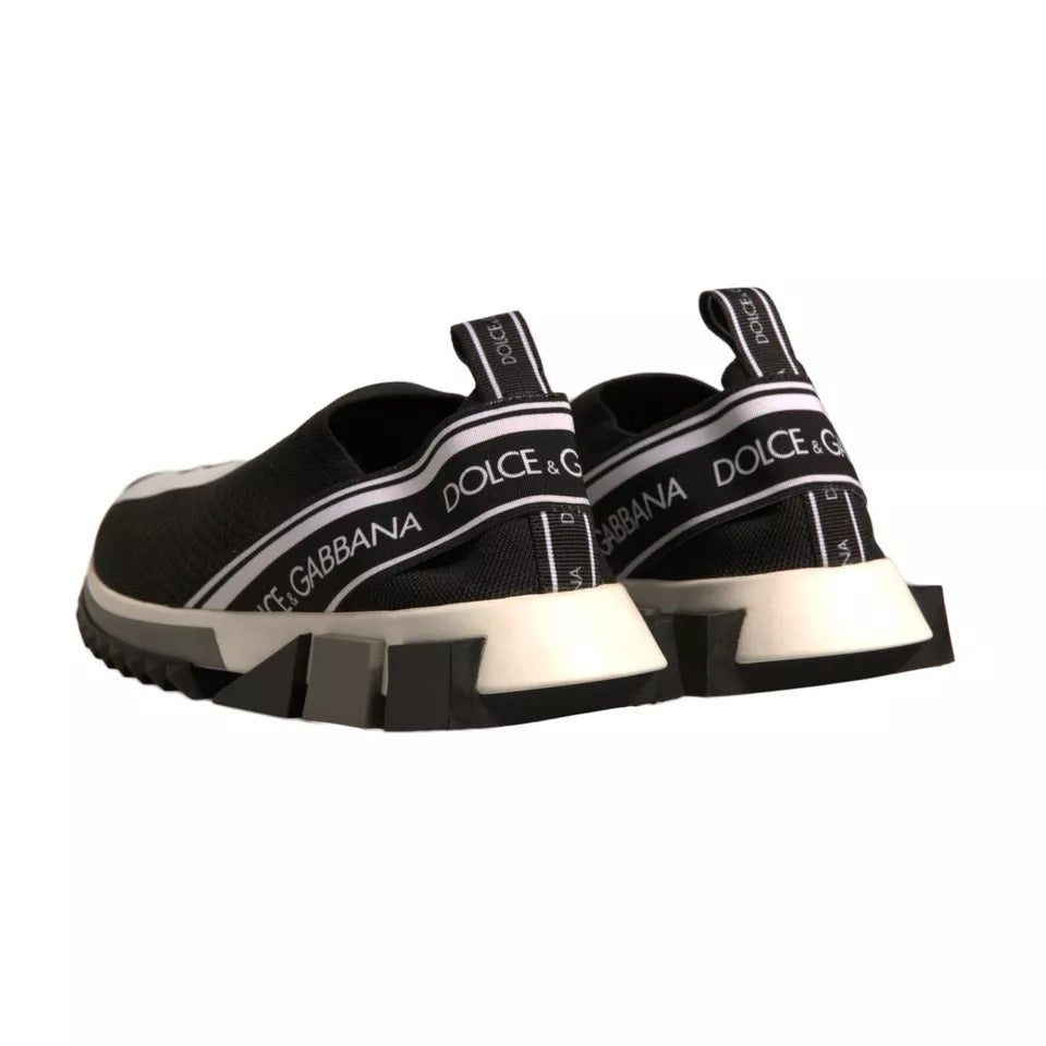Dolce & Gabbana Schwarz Weiß Slip On Sorrento Sneakers Schuhe