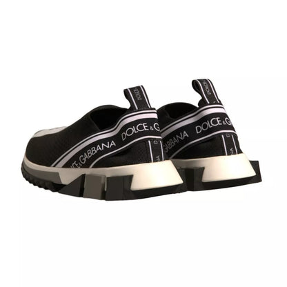Dolce & Gabbana Schwarz Weiß Slip On Sorrento Sneakers Schuhe