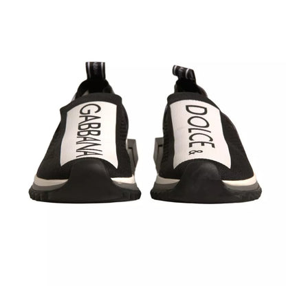 Dolce & Gabbana Schwarz Weiß Slip On Sorrento Sneakers Schuhe