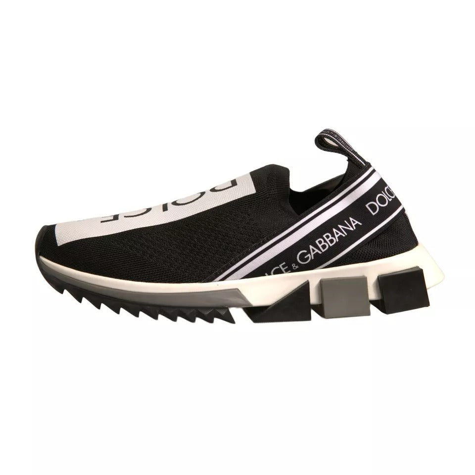 Dolce & Gabbana Schwarz Weiß Slip On Sorrento Sneakers Schuhe