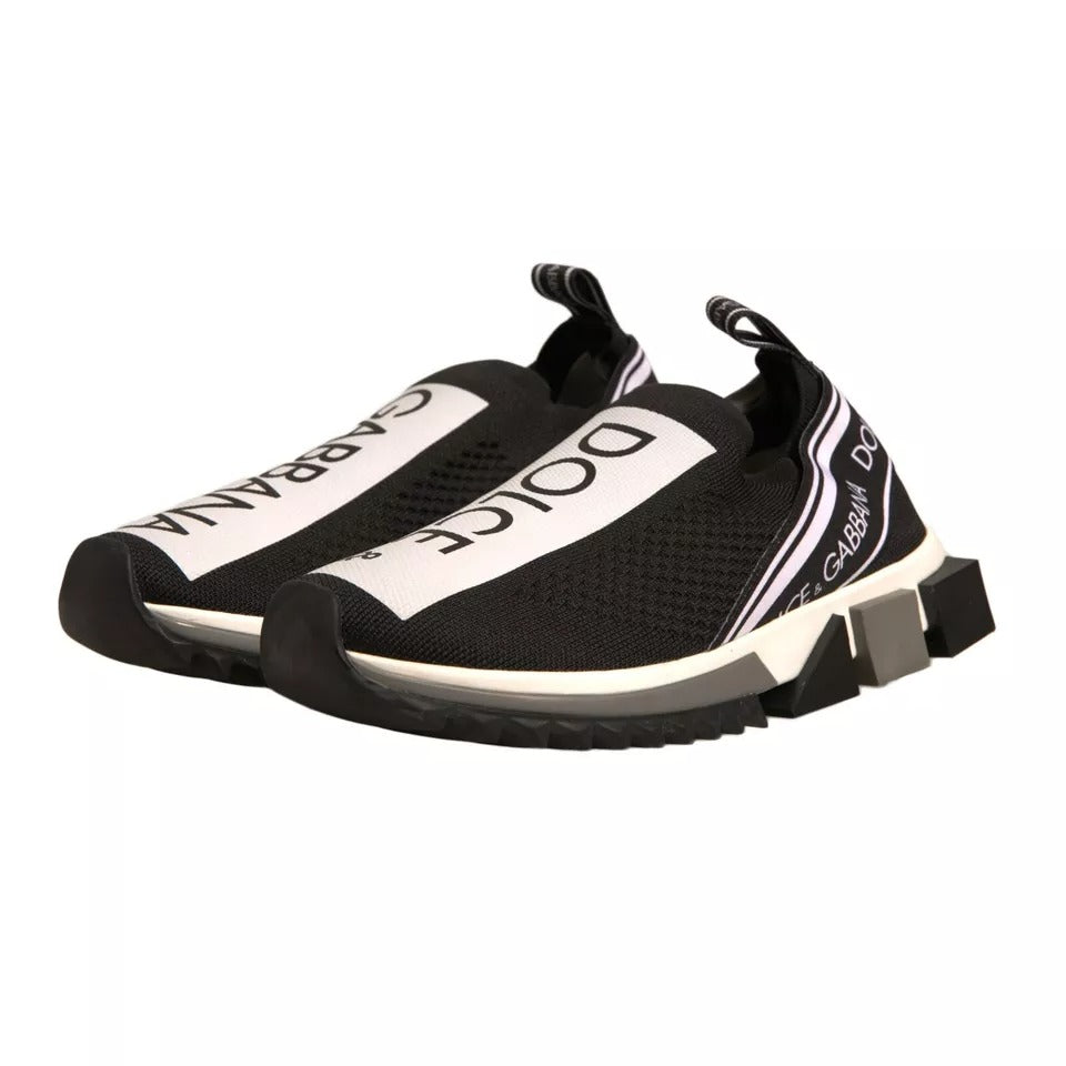 Dolce & Gabbana Schwarz Weiß Slip On Sorrento Sneakers Schuhe