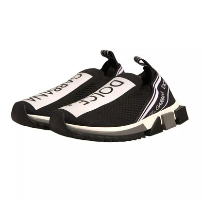 Dolce & Gabbana Schwarz Weiß Slip On Sorrento Sneakers Schuhe