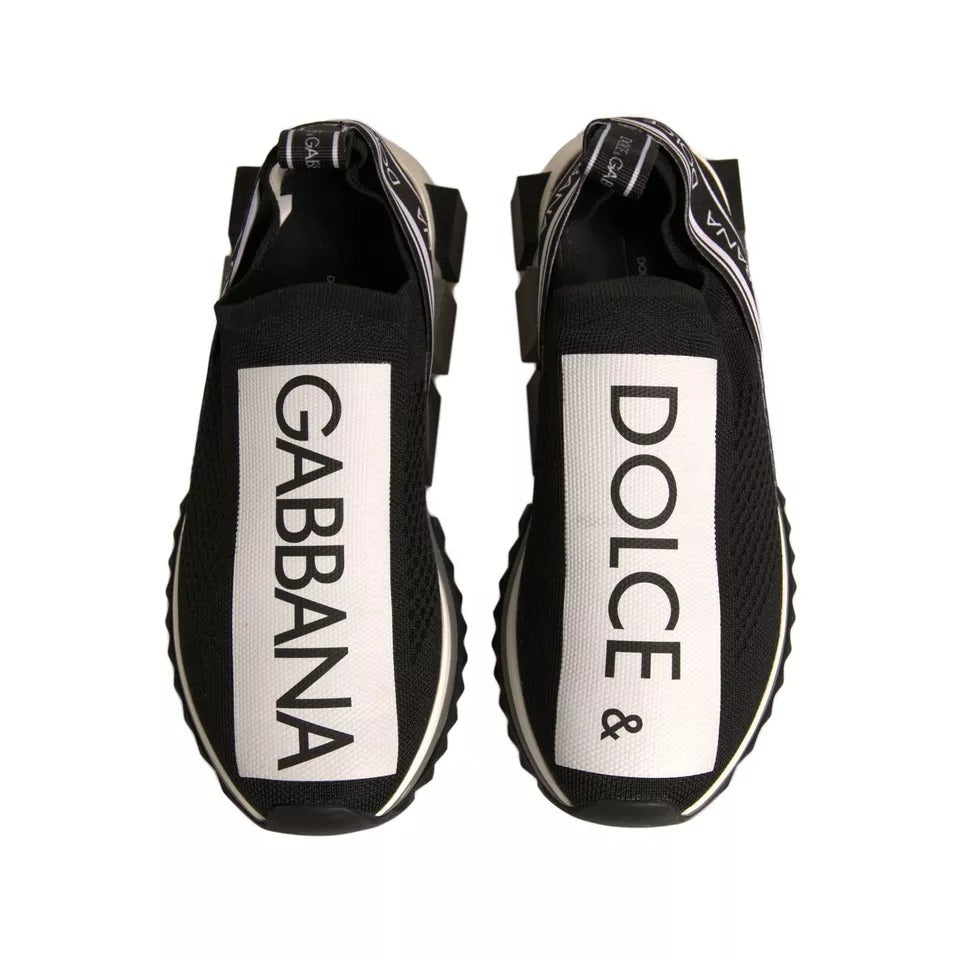 Dolce & Gabbana Schwarz Weiß Slip On Sorrento Sneakers Schuhe