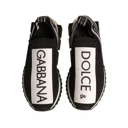 Dolce & Gabbana Schwarz Weiß Slip On Sorrento Sneakers Schuhe