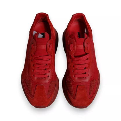 Dolce & Gabbana Rote Leder Daymaster Low Top Sneakers Schuhe