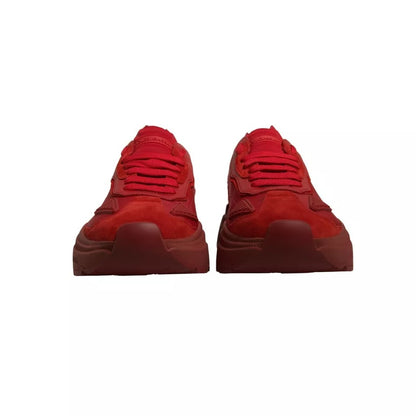 Dolce & Gabbana Rote Leder Daymaster Low Top Sneakers Schuhe