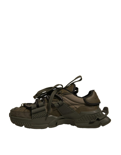 Dolce & Gabbana Militär Grün Space Low Top Turnschuhe Schuhe