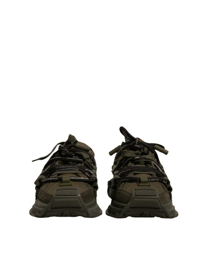 Dolce & Gabbana Militär Grün Space Low Top Turnschuhe Schuhe