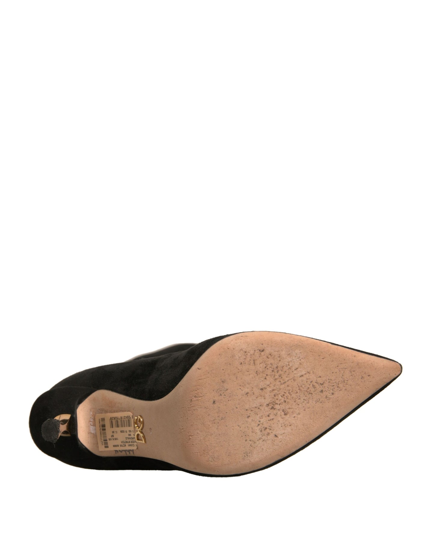 Dolce & Gabbana Schwarze Wildleder Stiletto Kniehohe Stiefel Schuhe