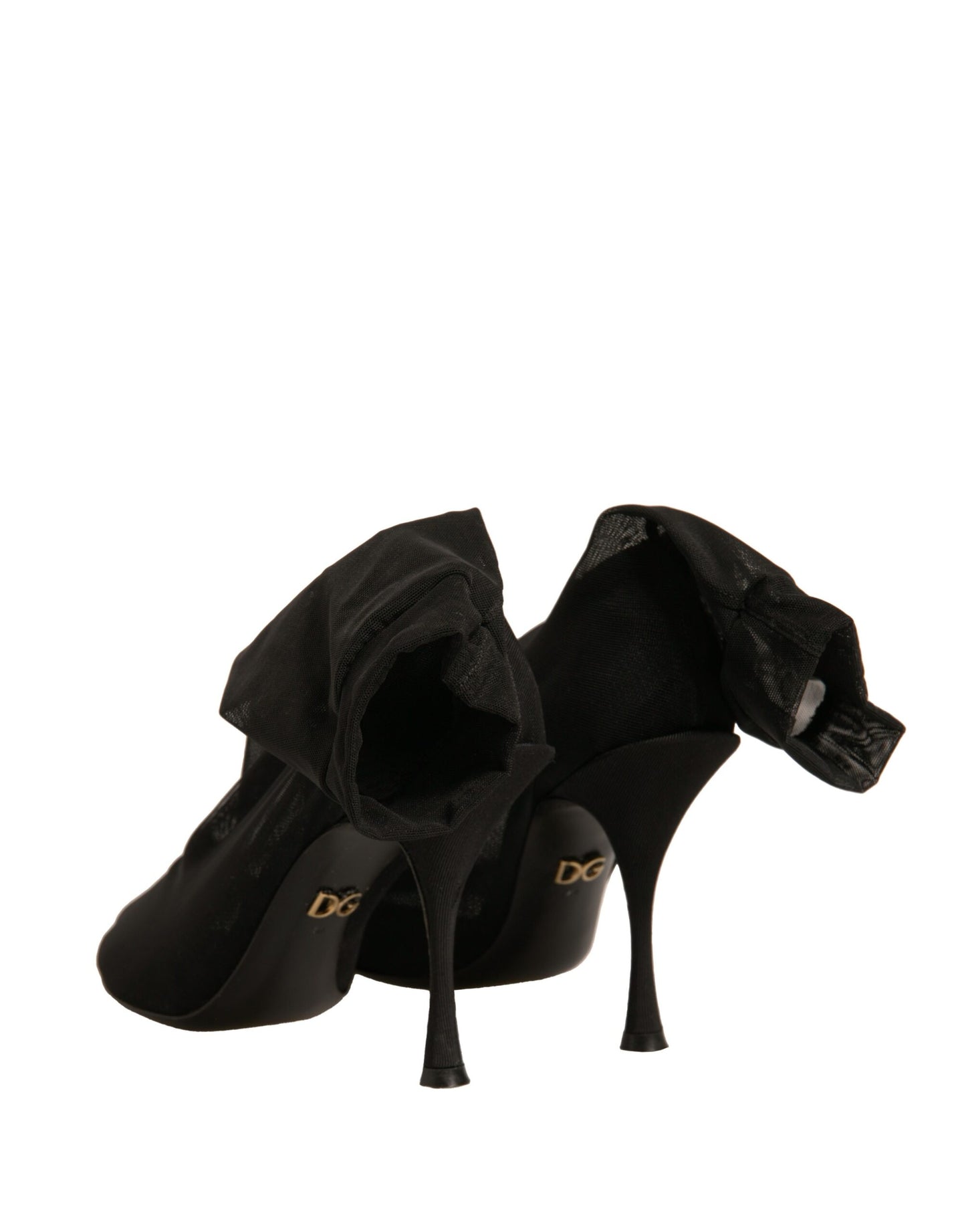 Dolce & Gabbana Schwarz Seide Mesh Socke Stil Heels Stiefel Schuhe