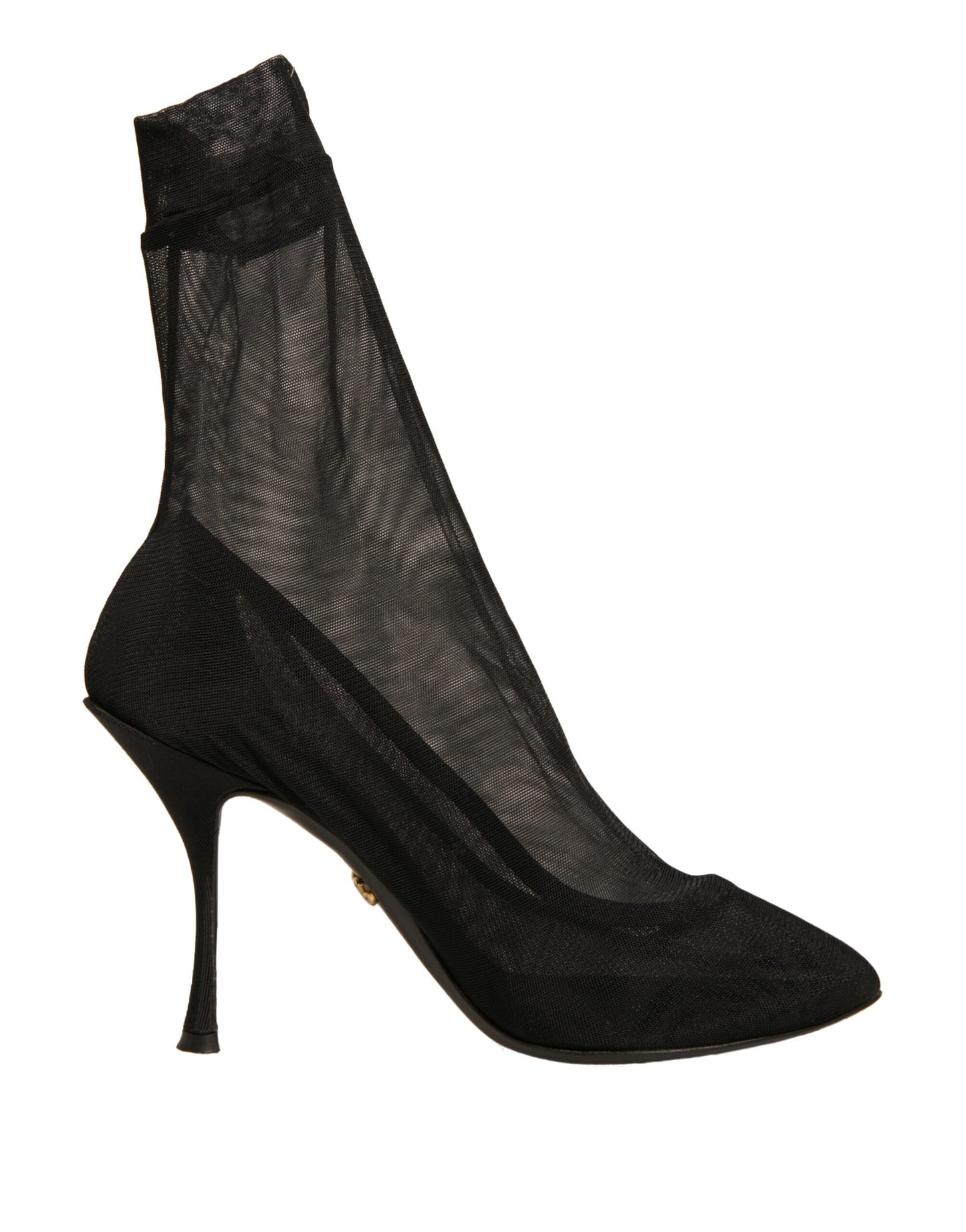 Dolce & Gabbana Schwarz Seide Mesh Socke Stil Heels Stiefel Schuhe