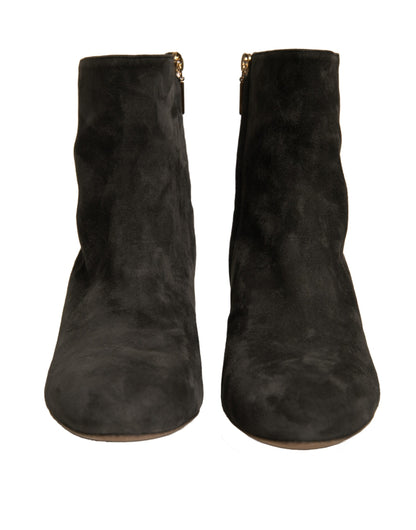 Dolce & Gabbana Schwarze verschönerte Absatzstiefel Schuhe