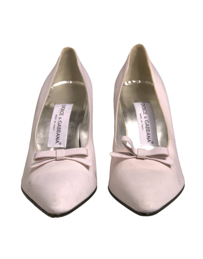 Dolce & Gabbana Weiß Leder High Heels Frauen Pumps Schuhe