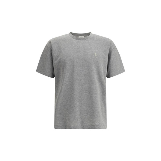 Saint Laurent Graues Baumwoll-T-Shirt in Übergröße