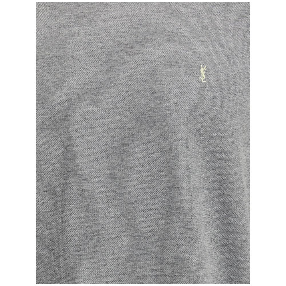 Saint Laurent Graues Baumwoll-T-Shirt in Übergröße