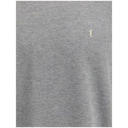Saint Laurent Graues Baumwoll-T-Shirt in Übergröße