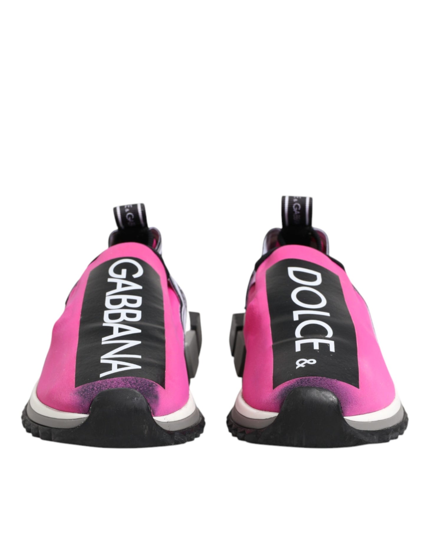 Dolce & Gabbana Fuchsia Weiß Slip On Sorrento Turnschuhe Schuhe