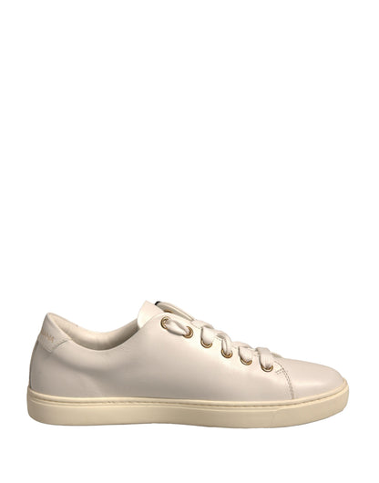 Dolce & Gabbana Weiß Leder Gold Rot Herz Turnschuhe Schuhe