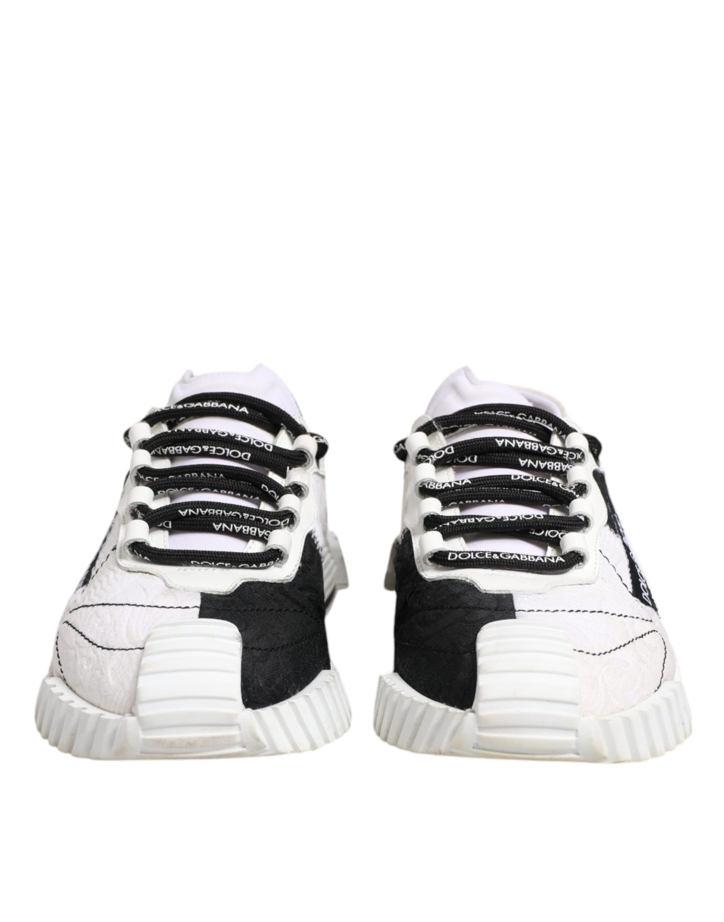 Dolce & Gabbana Weiß Schwarz NS1 Low Top Sneakers Schuhe