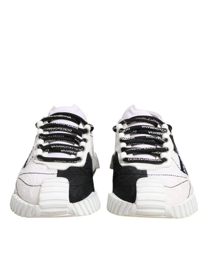 Dolce & Gabbana Weiß Schwarz NS1 Low Top Sneakers Schuhe
