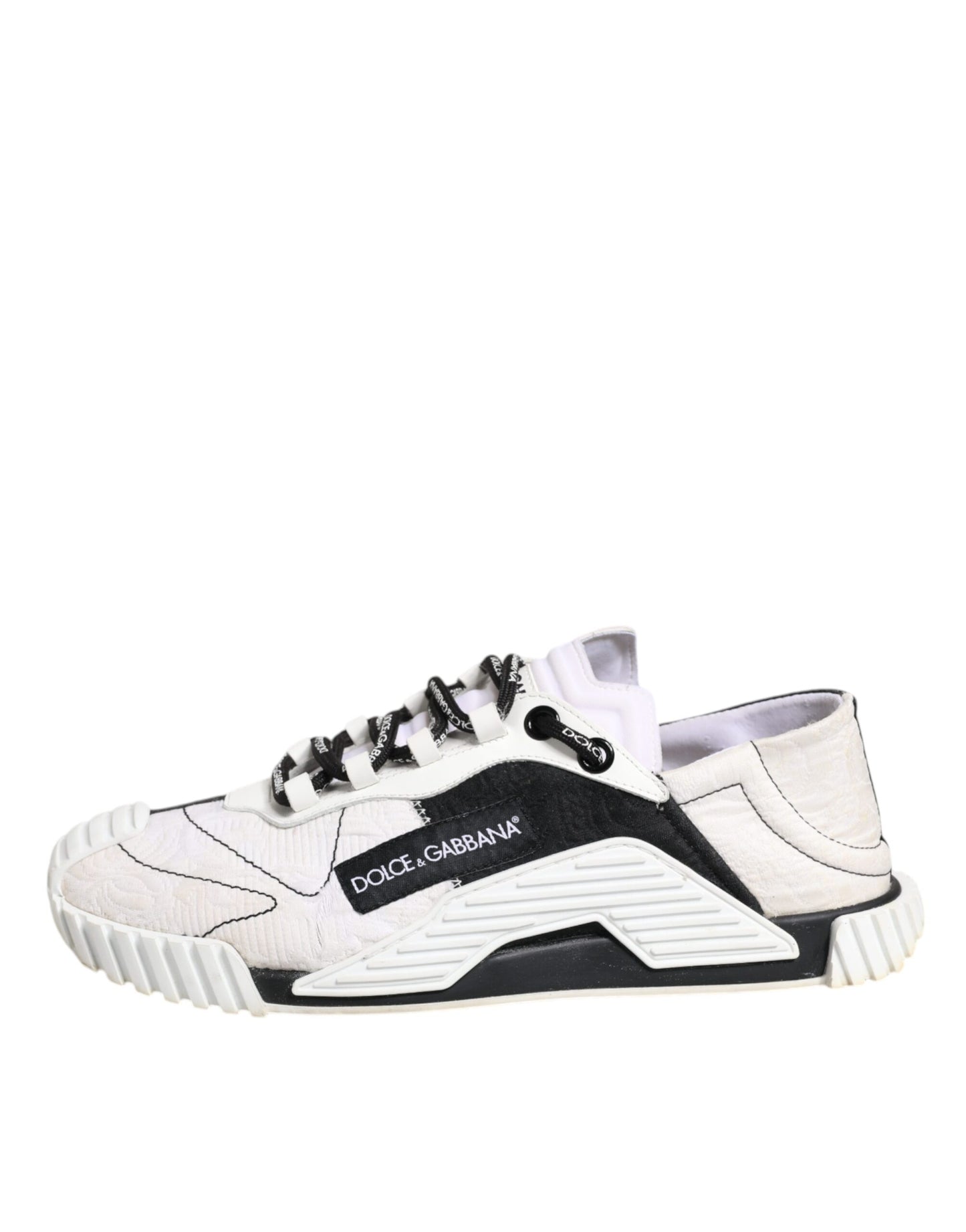 Dolce & Gabbana Weiß Schwarz NS1 Low Top Sneakers Schuhe