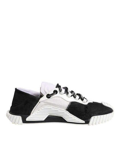 Dolce & Gabbana Weiß Schwarz NS1 Low Top Sneakers Schuhe