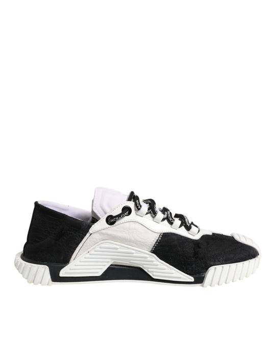 Dolce & Gabbana Weiß Schwarz NS1 Low Top Sneakers Schuhe