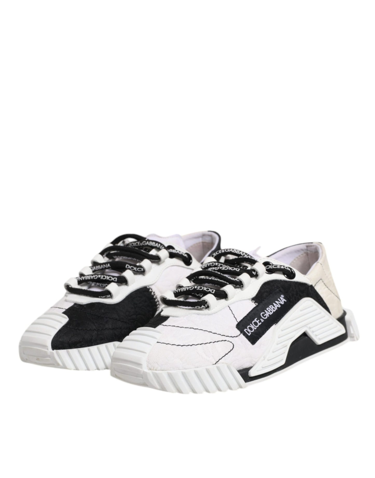 Dolce & Gabbana Weiß Schwarz NS1 Low Top Turnschuhe Schuhe
