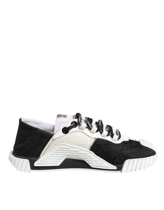 Dolce & Gabbana Weiß Schwarz NS1 Low Top Turnschuhe Schuhe