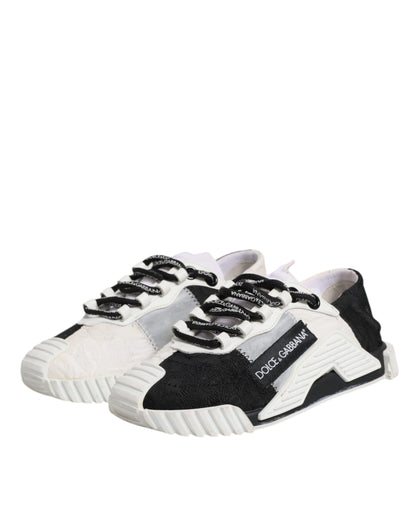 Dolce & Gabbana Weiß Schwarz NS1 Low Top Turnschuhe Schuhe