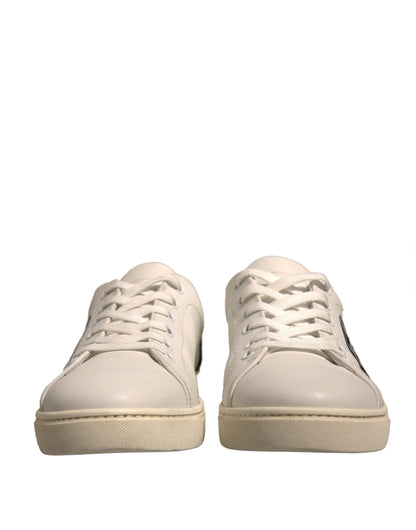 Dolce & Gabbana Weiß Wildleder Leder Low Top Turnschuhe Schuhe