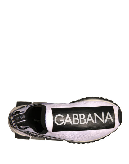 Dolce & Gabbana Weiß Schwarz Slip On Sorrento Sneakers Schuhe