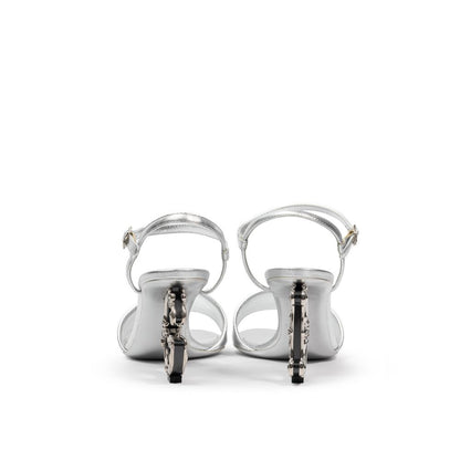 Dolce & Gabbana Graue Leder-Sandale