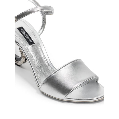 Dolce & Gabbana Graue Leder-Sandale