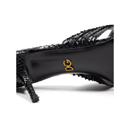Dolce & Gabbana Schwarze Schlangenhaut-Sandale