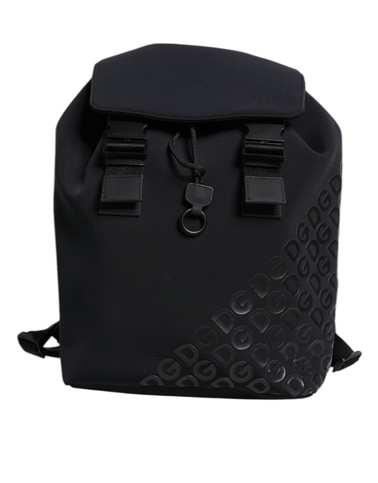 Dolce & Gabbana Schwarzer Neopren Nylon DG Logo Schulrucksack Tasche