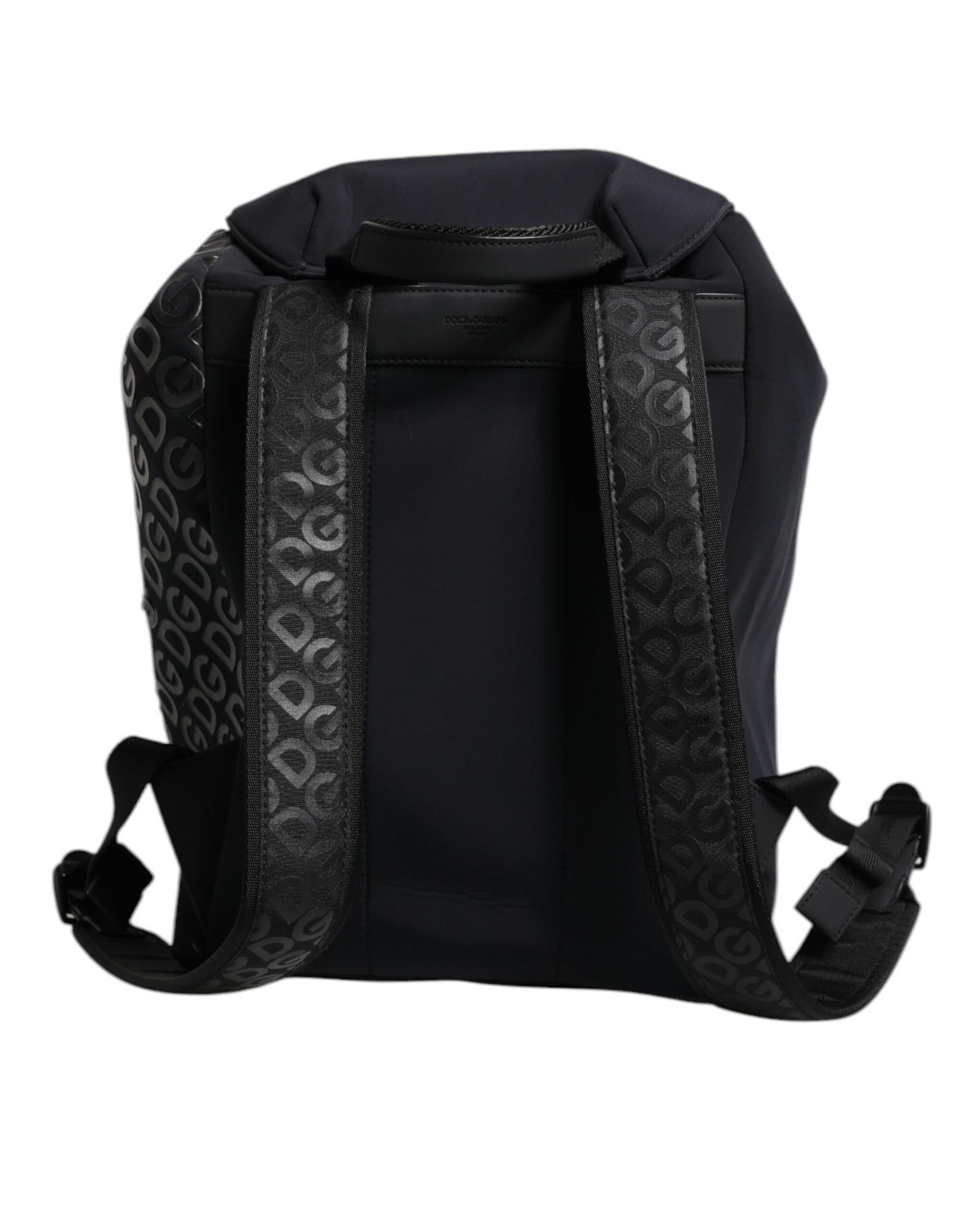 Dolce & Gabbana Schwarzer Neopren Nylon DG Logo Schulrucksack Tasche