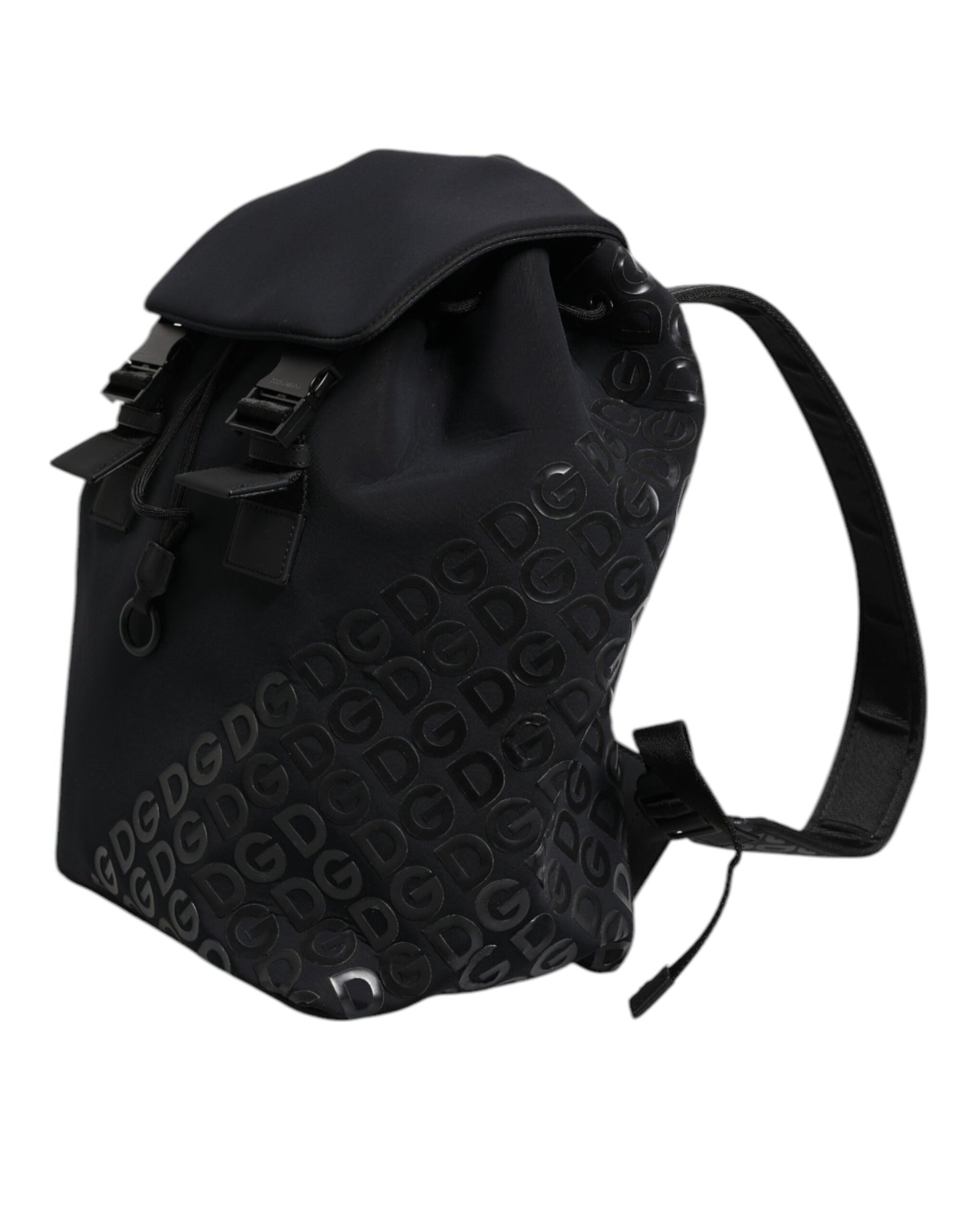 Dolce & Gabbana Schwarzer Neopren Nylon DG Logo Schulrucksack Tasche