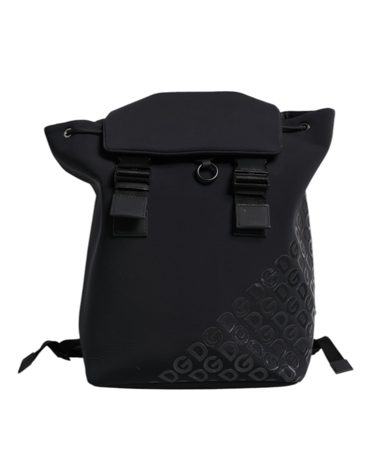 Dolce & Gabbana Schwarzer Neopren Nylon DG Logo Schulrucksack Tasche
