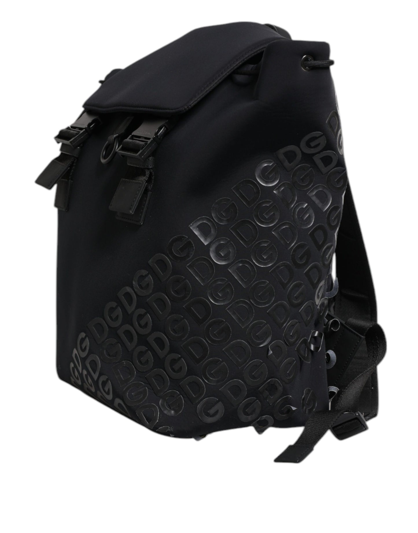Dolce & Gabbana Schwarzer Neopren Nylon DG Logo Schulrucksack Tasche
