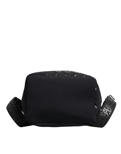 Dolce & Gabbana Schwarzer Neopren Nylon DG Logo Schulrucksack Tasche
