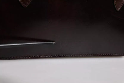 Dolce & Gabbana Maroon Horse Leder Logo Plaque Mini Crossbody Tasche