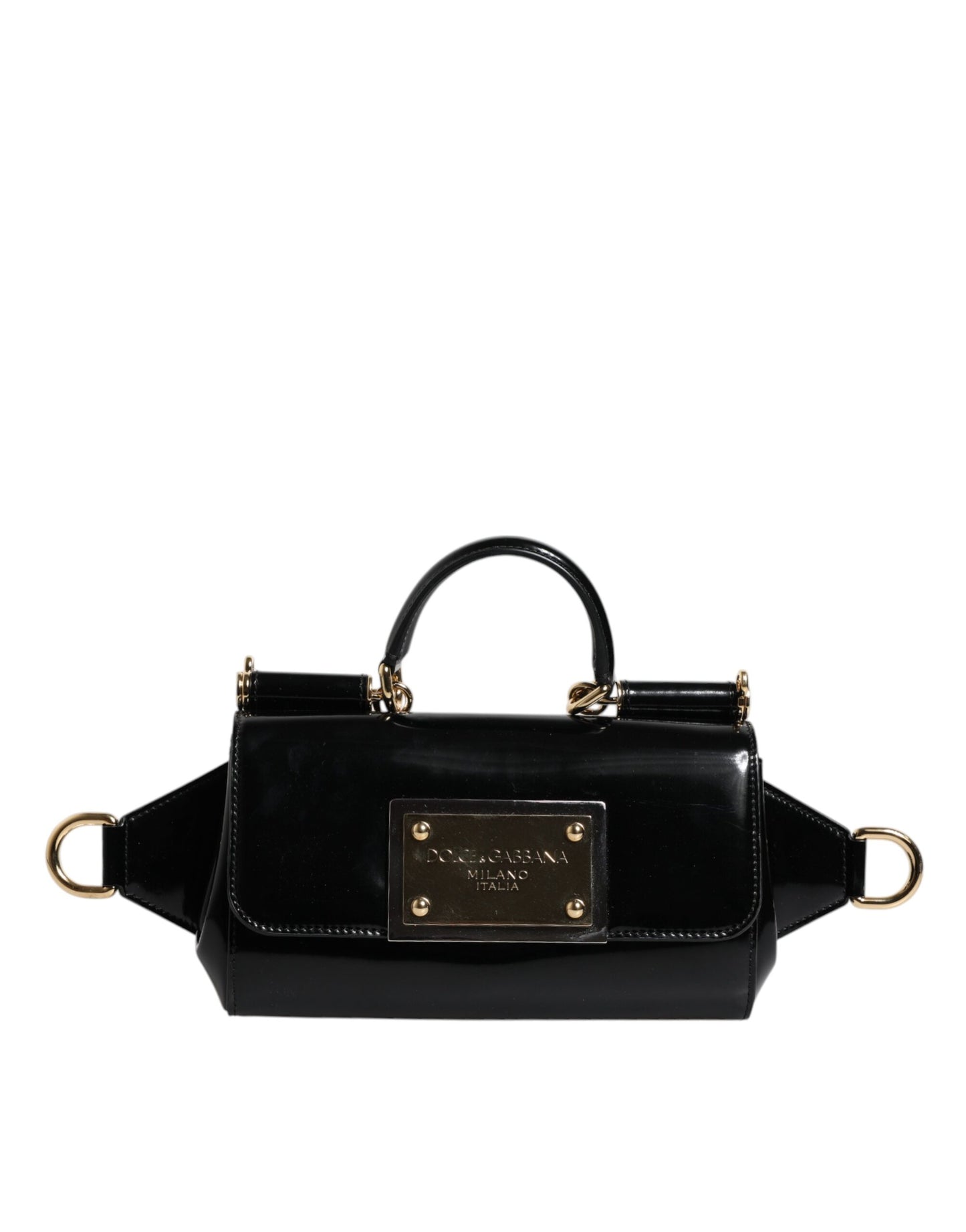 Dolce & Gabbana Schwarze DG Logo-Umhängetasche aus Kalbsleder