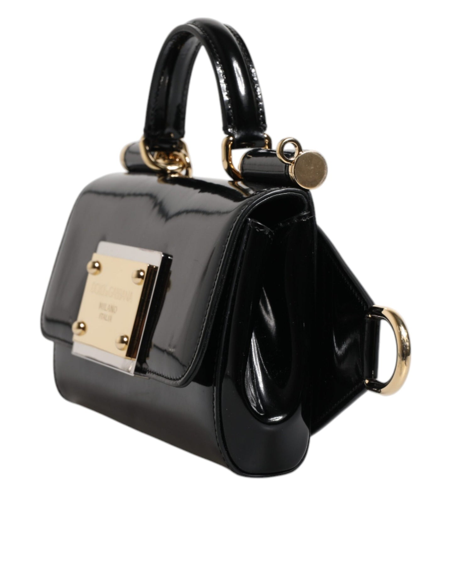 Dolce & Gabbana Schwarze DG Logo-Umhängetasche aus Kalbsleder