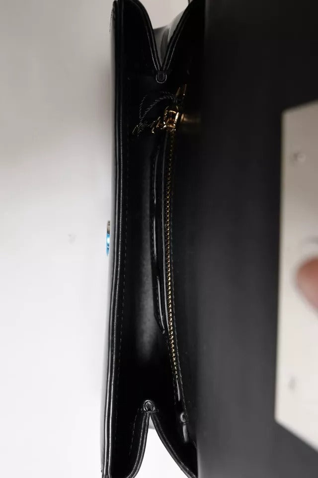 Dolce & Gabbana Schwarze DG Logo-Umhängetasche aus Kalbsleder