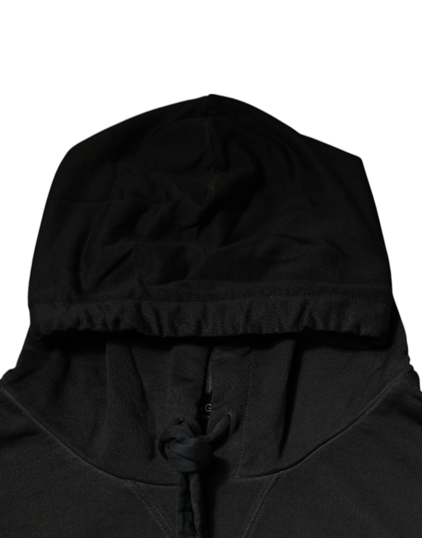Dolce & Gabbana Schwarzer DG Shield Pullover aus Baumwolle mit Kapuze